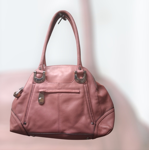 B. Makowsky Pink Leather Handbag - Picture 2 of 6